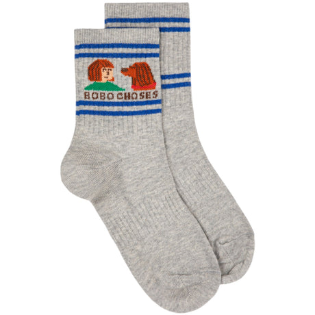 Bobo Choses Heather Grey Friends In A Pickle Kort Strømper