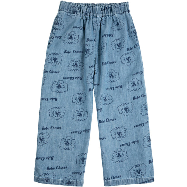 Bobo Choses Prussian Blue Pickles The Dog All Over Light Denim Bukser