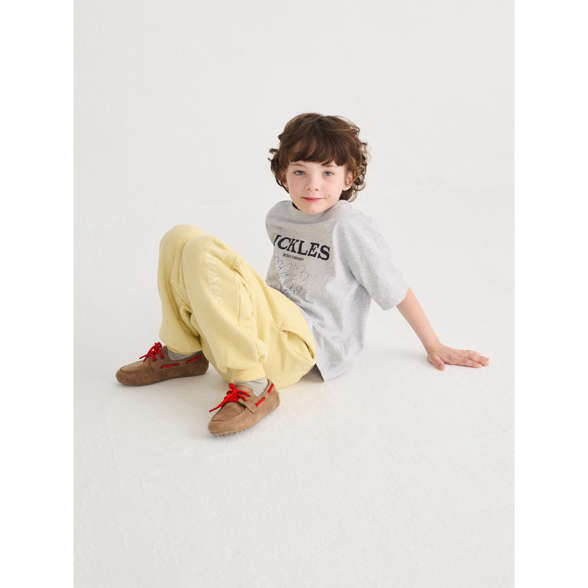 Bobo Choses Heather Grey Bunch Of Vegetables T-Shirt