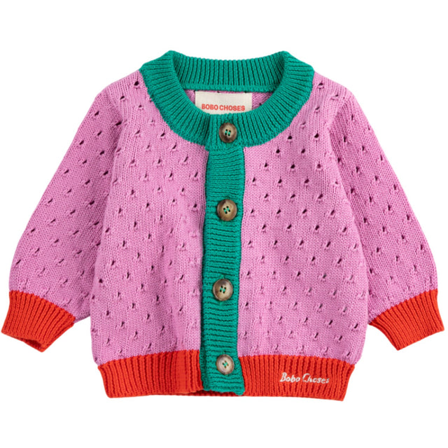 Bobo Choses Multicolor Farve Block Open Work Cardigan