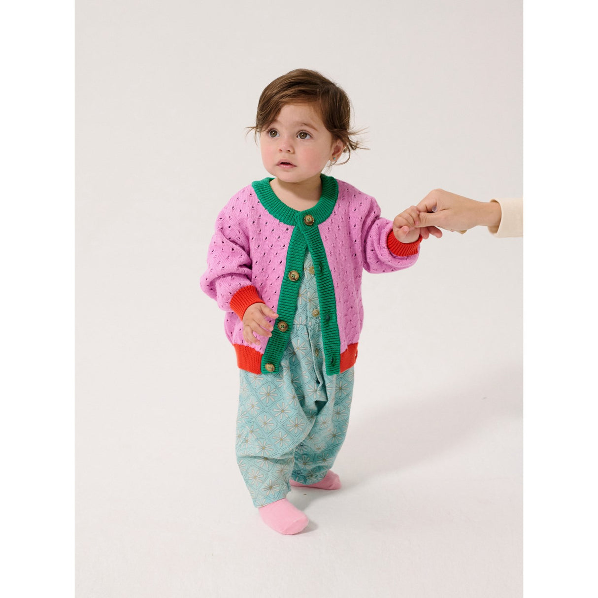 Bobo Choses Multicolor Farve Block Open Work Cardigan
