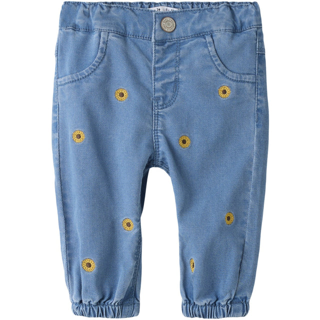 Name It Medium Blue Denim Sunflower Emb Nbfrose Shaped R Emb Jeans 2232-Yb