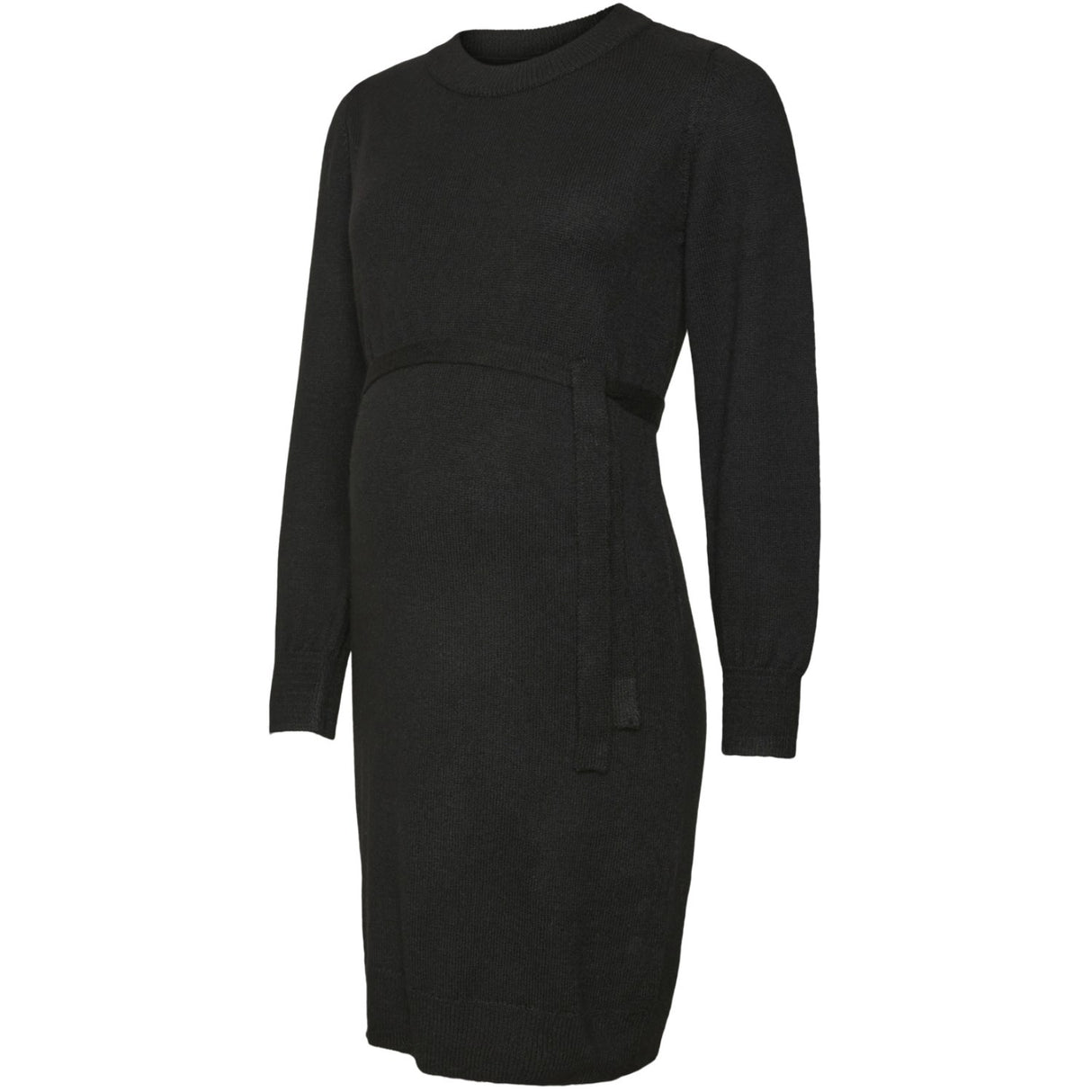 Mama;licious Black Mlnewanne L/S Abk Strik Kjole A. Noos