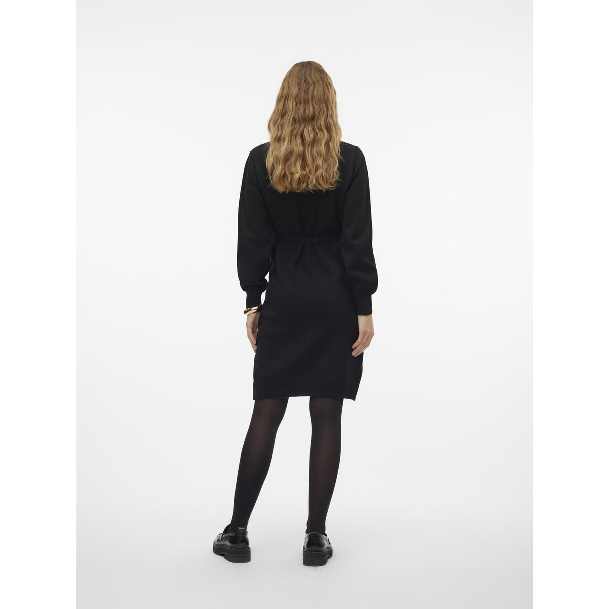 Mama;licious Black Mlnewanne L/S Abk Strik Kjole A. Noos