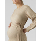 Mama;licious Natural Melange Mlnewanne L/S Abk Strik Kjole A. Noos