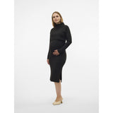 Mama;licious Black Mlsuniva June Ls Strik Midi Kjole 2F Noos