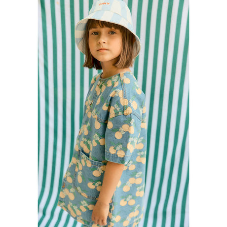 TinyCottons Light Wash Denim Oranges Denim Kjole