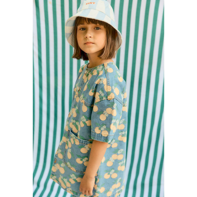 TinyCottons Light Wash Denim Oranges Denim Kjole