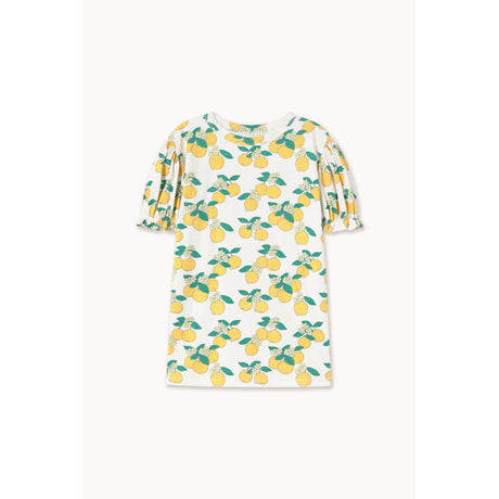 TinyCottons Off-White Oranges Puff Sleeve Kjole