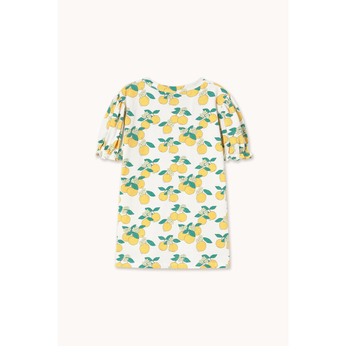 TinyCottons Off-White Oranges Puff Sleeve Kjole