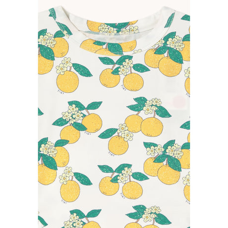TinyCottons Off-White Oranges Puff Sleeve Kjole