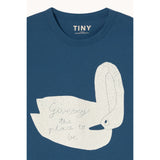 TinyCottons Light Navy Swan Graphic Tee