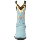 COPENHAGEN COLORS Dusty Blue Leather Limited Cowboy Støvle High - Dove