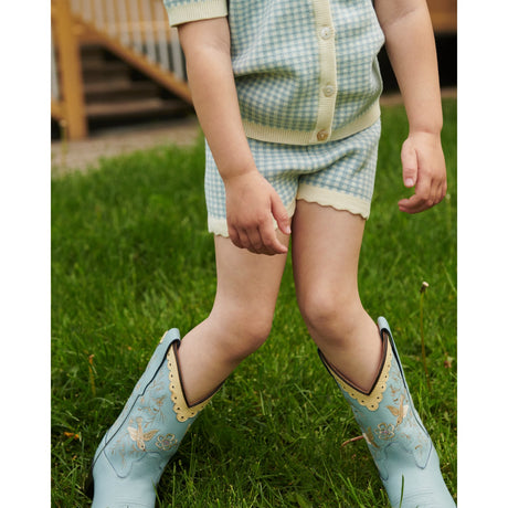 COPENHAGEN COLORS Dusty Blue Leather Limited Cowboy Støvle High - Dove