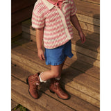 COPENHAGEN COLORS Cognac Leather Limited Cowboy Støvle Low - Brown Flower