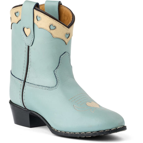 COPENHAGEN COLORS Dusty Blue Leather Limited Cowboy Støvle Low - Dove