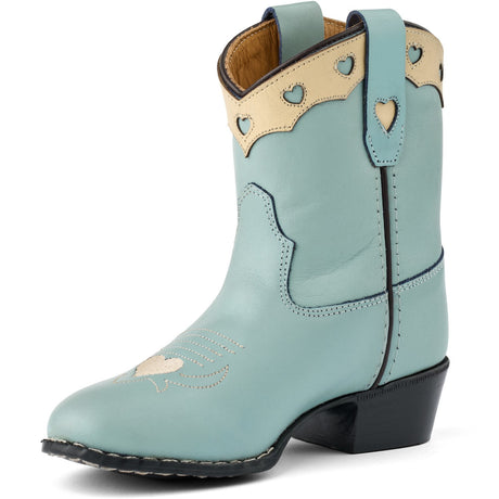 COPENHAGEN COLORS Dusty Blue Leather Limited Cowboy Støvle Low - Dove