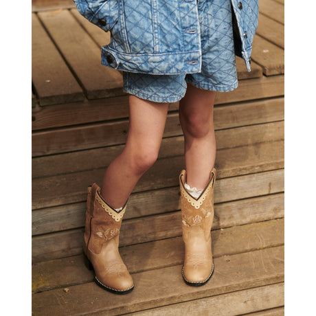 COPENHAGEN COLORS Beige Suede Limited Cowboy Støvler High