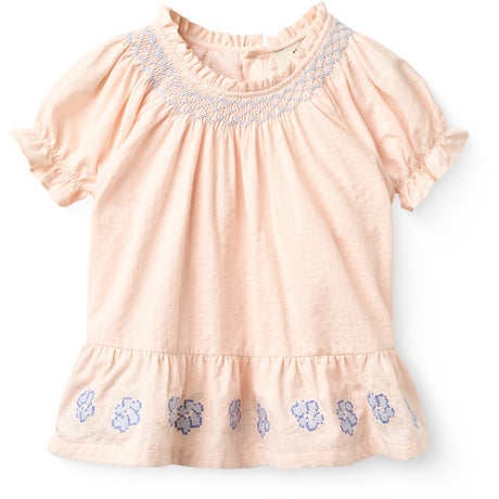 COPENHAGEN COLORS Dusty Rose Comb. Bluse W. Smock W. Emb.