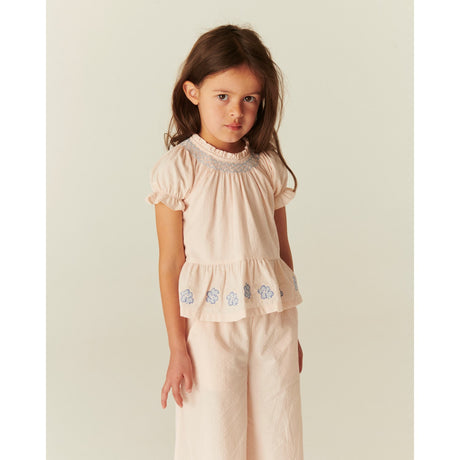 COPENHAGEN COLORS Dusty Rose Comb. Bluse W. Smock W. Emb.