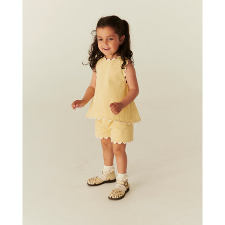 COPENHAGEN COLORS Pale Yellow Comb. Deco Top & Shorts Sæt