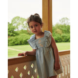 COPENHAGEN COLORS Lt. Blue Comb. Kjole W. Flæse & Emb.