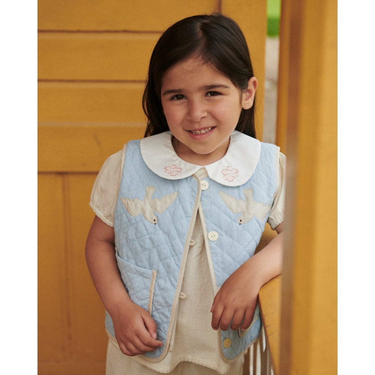 COPENHAGEN COLORS Lt. Blue Comb. Quiltet Vest