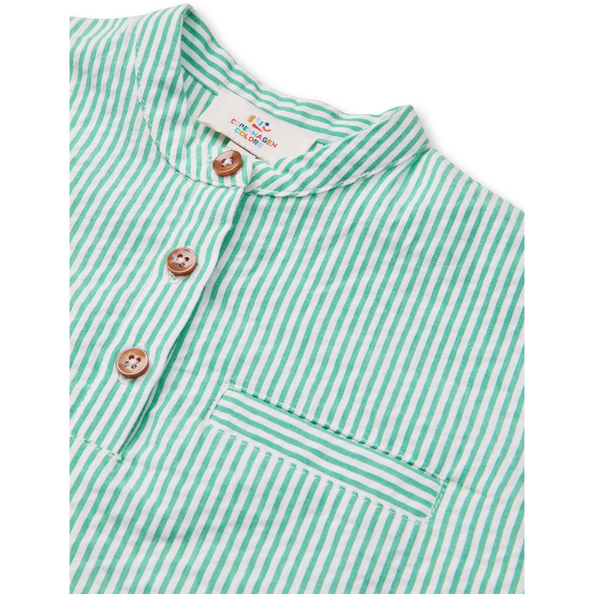 COPENHAGEN COLORS Sharp Green W Cream Stripe Seersucker Baby Sæt