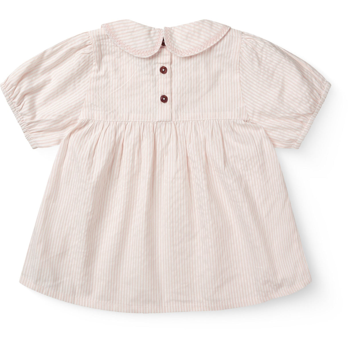 COPENHAGEN COLORS Dusty Rose W Cream Stripe Seersucker Bluse W. Krave