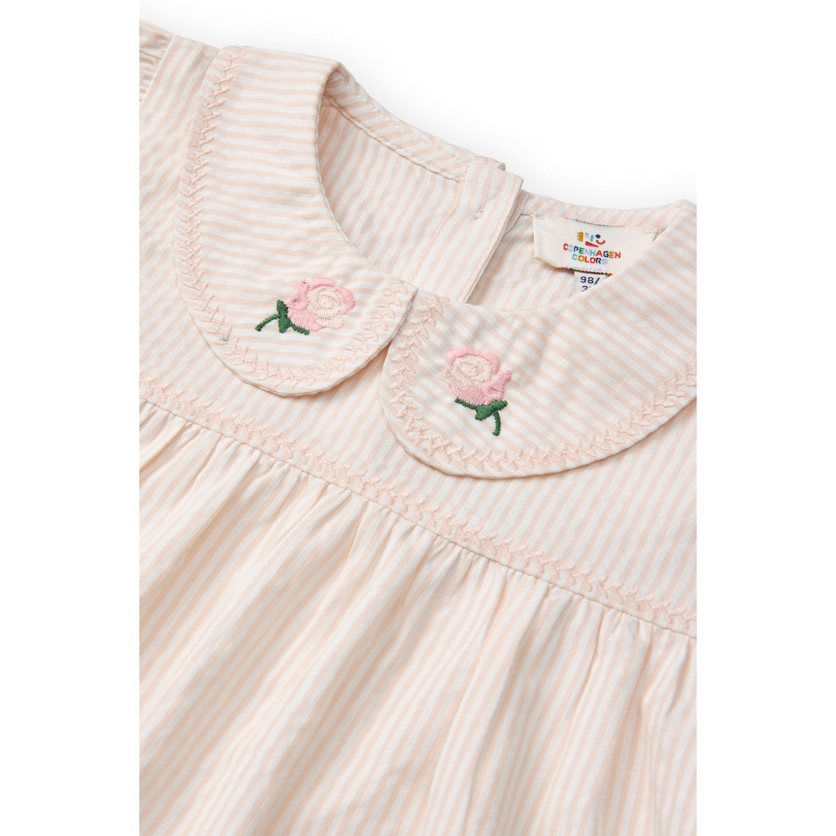 COPENHAGEN COLORS Dusty Rose W Cream Stripe Seersucker Bluse W. Krave