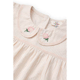 COPENHAGEN COLORS Dusty Rose W Cream Stripe Seersucker Bluse W. Krave