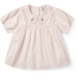 COPENHAGEN COLORS Dusty Rose W Cream Stripe Seersucker Bluse W. Krave