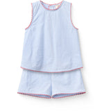 COPENHAGEN COLORS Sky Blue W Cream Stripe Seersucker Deco Sæt