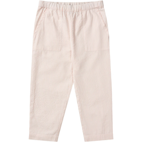 COPENHAGEN COLORS Dusty Rose W Cream Stripe Seersucker Bukser