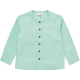 COPENHAGEN COLORS Sharp Green W Cream Stripe Seersucker Skjorte W. Placket