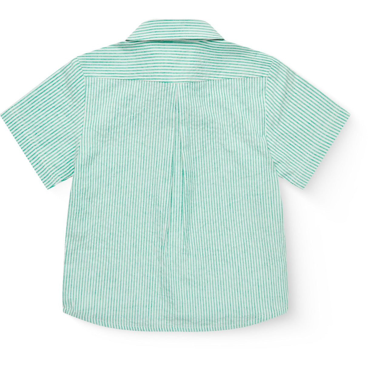 COPENHAGEN COLORS Sharp Green W Cream Stripe Seersucker Ss Skjorte