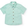 COPENHAGEN COLORS Sharp Green W Cream Stripe Seersucker Ss Skjorte