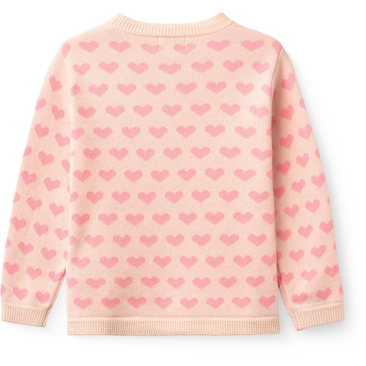COPENHAGEN COLORS Pink Comb Heart Cardigan W. Crochet Edge