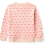 COPENHAGEN COLORS Pink Comb Heart Cardigan W. Crochet Edge