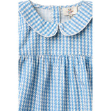 COPENHAGEN COLORS Blue Houndstooth Mini Houndstooth Bluse W. Krave