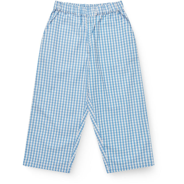 COPENHAGEN COLORS Blue Houndstooth Mini Houndstooth Bukser