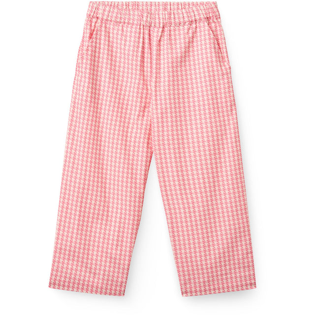 COPENHAGEN COLORS Pink Houndstooth Mini Houndstooth Bukser