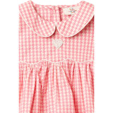 COPENHAGEN COLORS Pink Houndstooth Mini Houndstooth Ss Bluse W. Krave