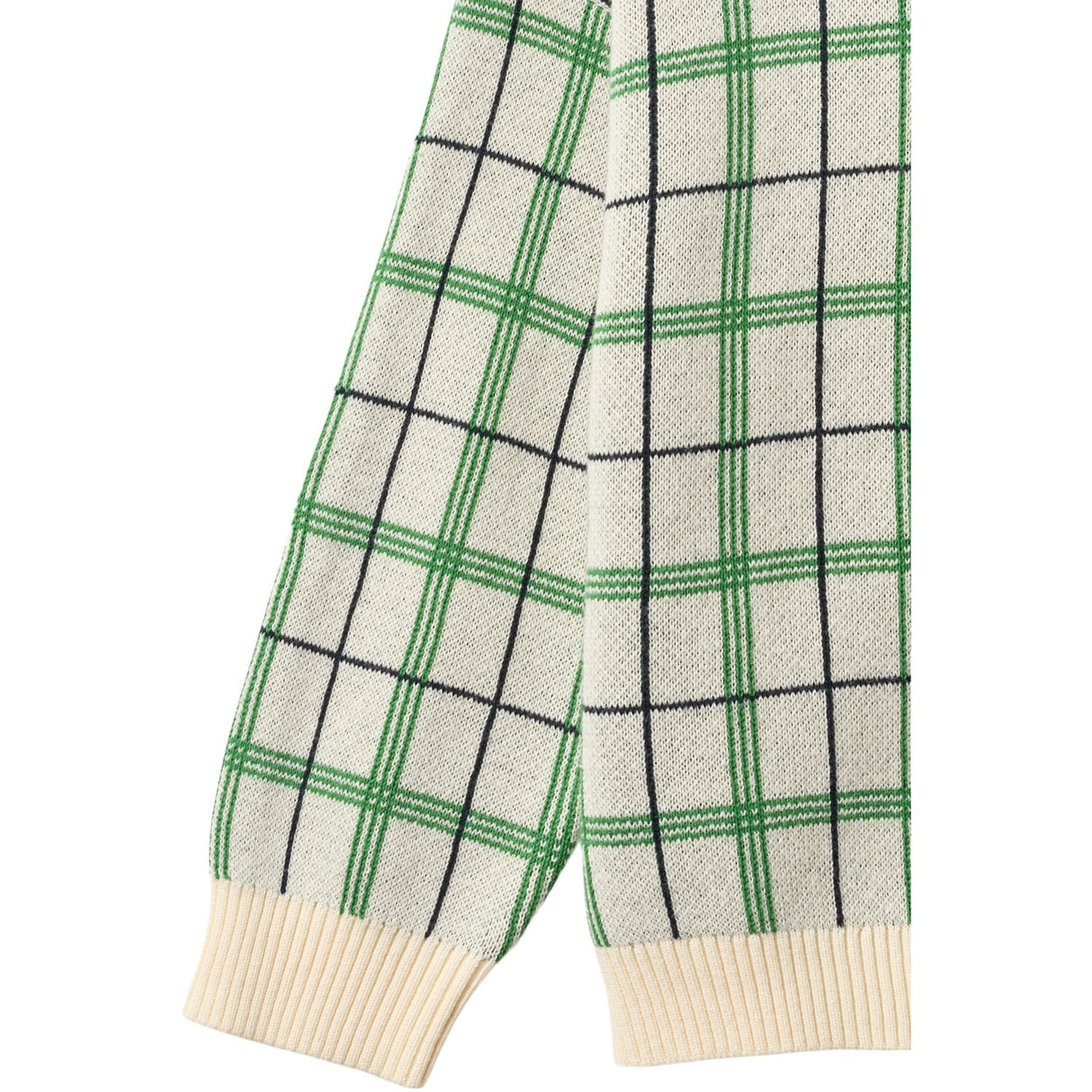 COPENHAGEN COLORS Green Comb. Strikket Jacquard Check Bluse
