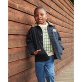 COPENHAGEN COLORS Green Comb. Strikket Jacquard Check Bluse