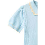 COPENHAGEN COLORS Ice Blue Comb Strikket Peplum Kjole