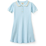 COPENHAGEN COLORS Ice Blue Comb Strikket Peplum Kjole