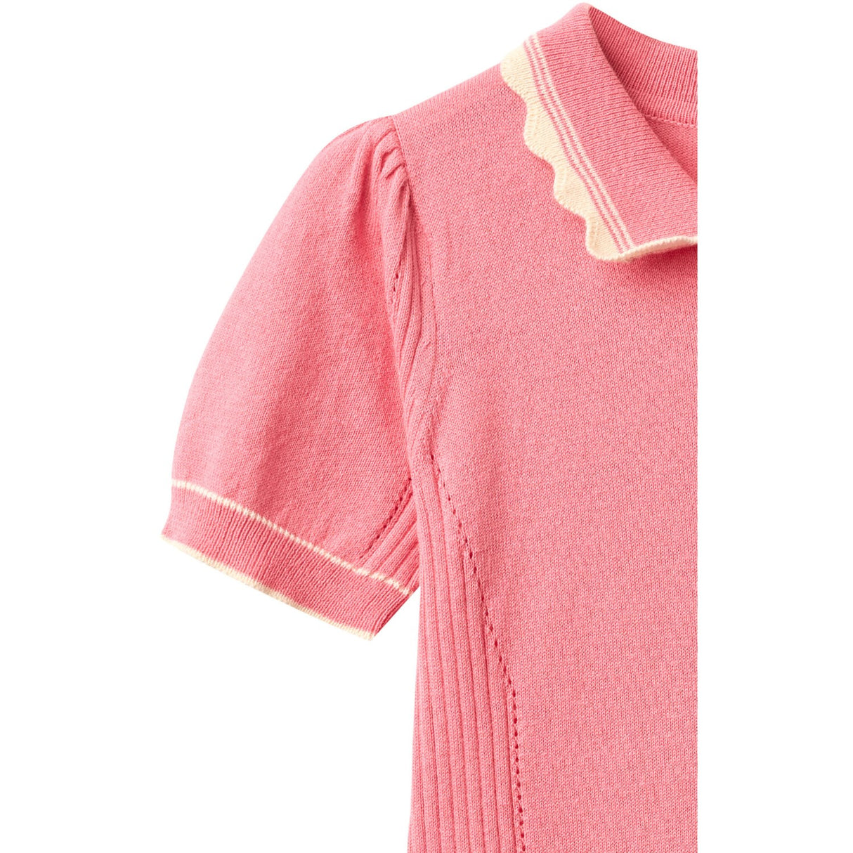 COPENHAGEN COLORS Pink Comb. Strikket Peplum Kjole