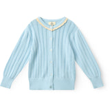 COPENHAGEN COLORS Ice Blue/Cream Comb. Strikket Pointelle Cardigan