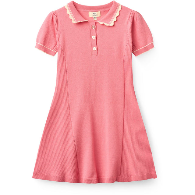 COPENHAGEN COLORS Pink Comb. Strikket Peplum Kjole